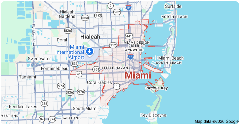 map-of-Miami,FL