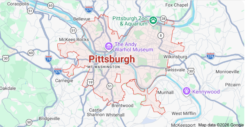map-of-Pittsburgh,PA