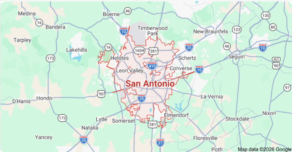 map-of-San-Antonio,TX