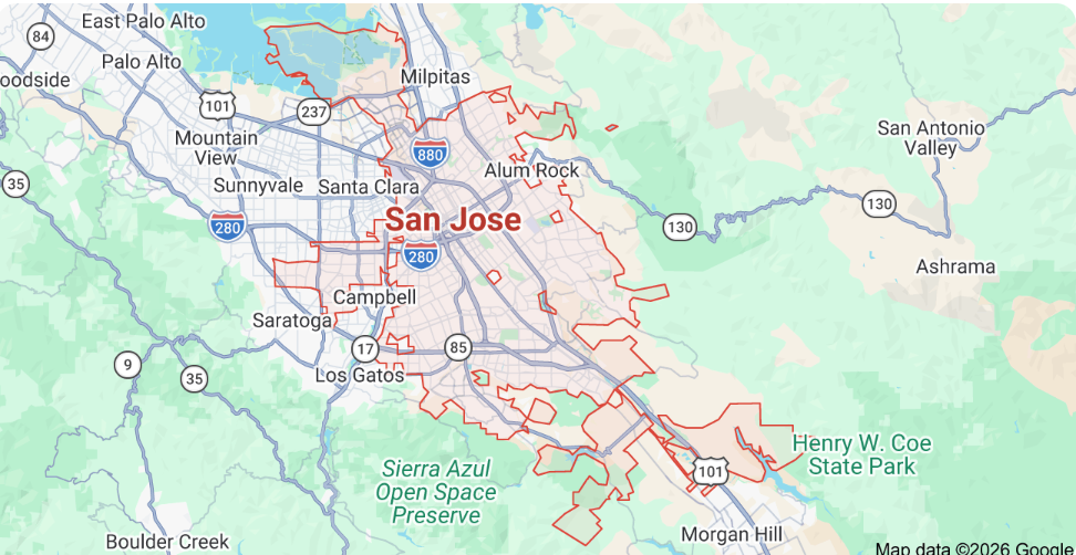 map of San Jose,CA.
