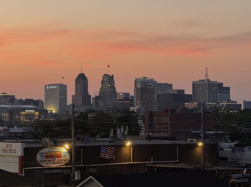Newark, New Jersey skyline viewed from South Street Bridge