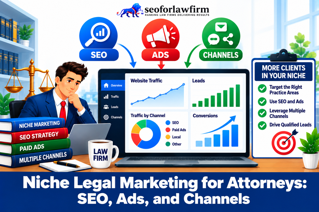 Overview of niche legal marketing channels for attorneys, including SEO and ads.